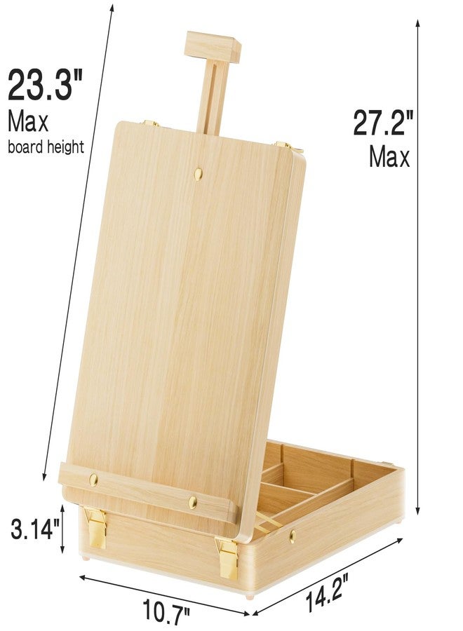 LUCYCAZ Tabletop Easel for Painting, Adjustable Wooden Sketchbox Art Easel, Portable Desktop Painting Easel for Adult, Student, Artist, Beginner - Image 5