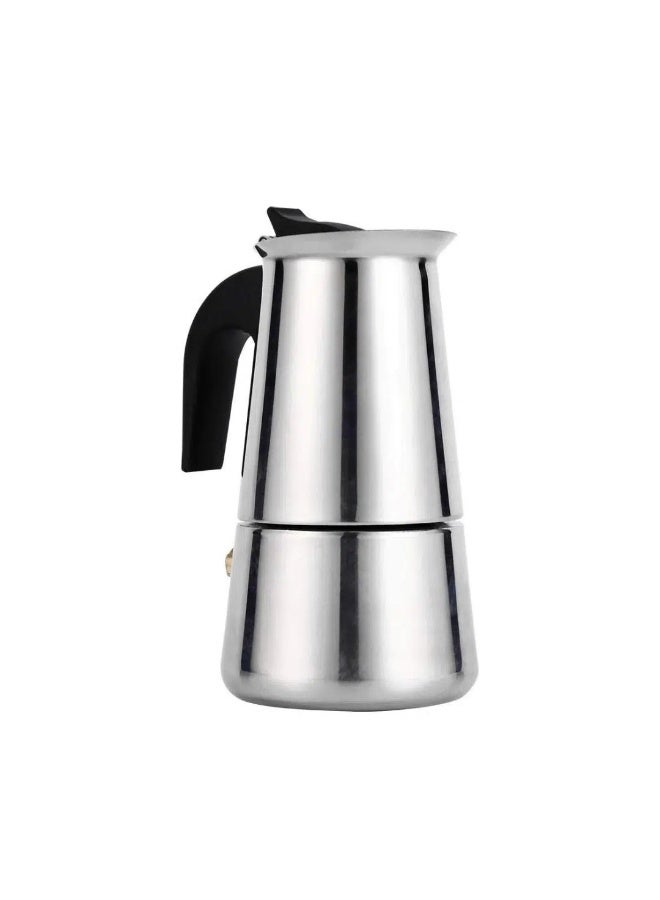 Stovetop Espresso Maker 4 Cups – Stainless Steel Moka Pot Coffee Maker with Heat Resistant Handle – Classic Italian Style Coffee Brewer - Image 1