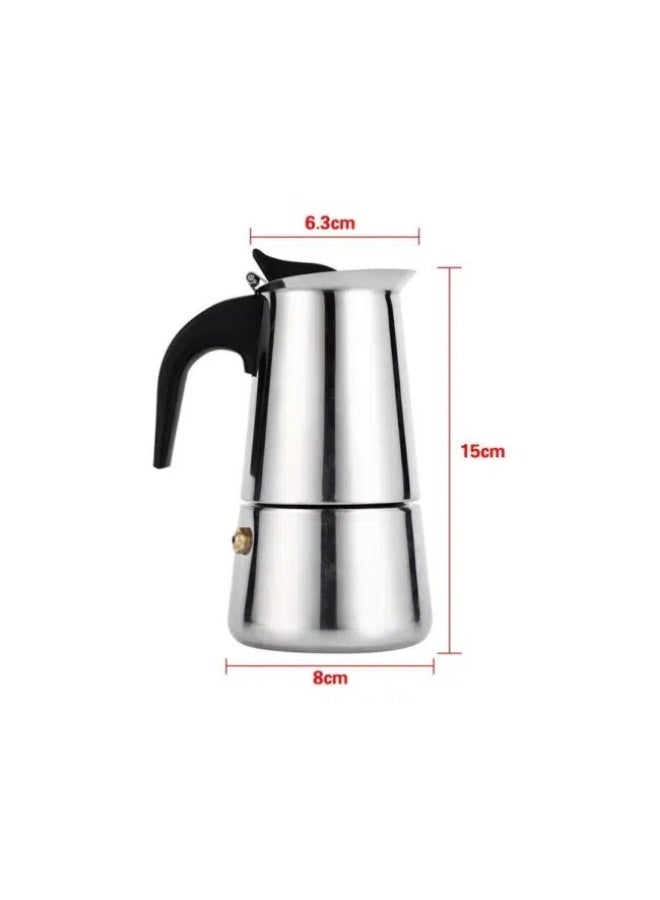 Stovetop Espresso Maker 4 Cups – Stainless Steel Moka Pot Coffee Maker with Heat Resistant Handle – Classic Italian Style Coffee Brewer - Image 2