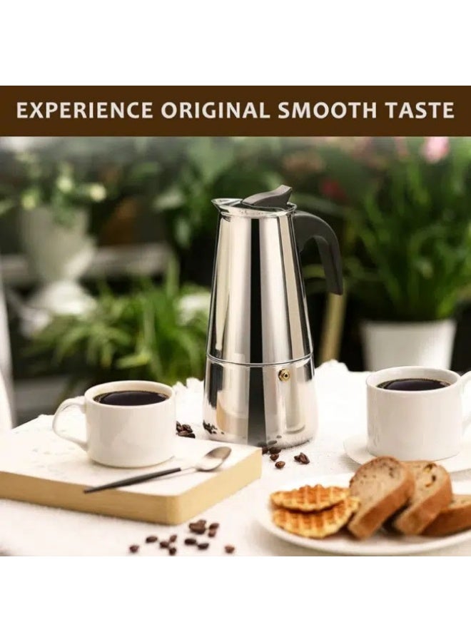 Stovetop Espresso Maker 4 Cups – Stainless Steel Moka Pot Coffee Maker with Heat Resistant Handle – Classic Italian Style Coffee Brewer - Image 5