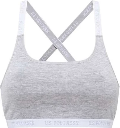 يو اس بولو اسن BASE. Polo Assn. Women's Gray Melange Cross Strap Bustier 66117