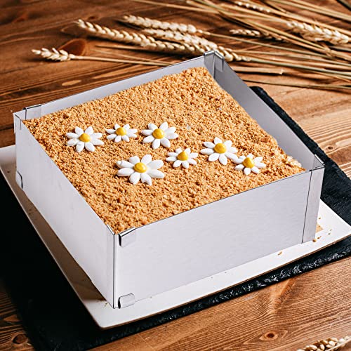 TXIN Stainless Steel Cake Ring Square Cake Mousse Mold Ring Cutter, Adjustable from 6 inch to 11 inch - Image 5