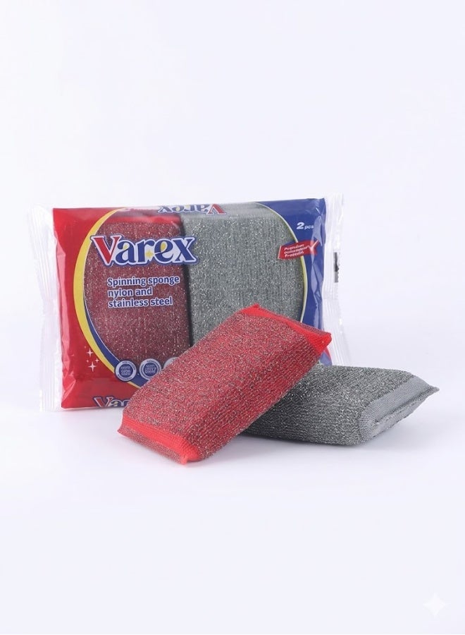 Varex Spinning sponge nylon and stainless steel  2 Piece - Image 1