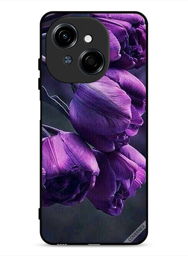 Covernex Tecno Spark Go 1 4G Protective Case Cover Dark Flowers - Image 1