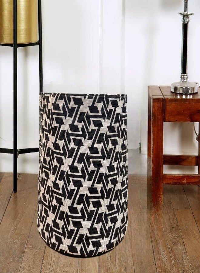 DOLCE CASA Jacquard Woven Laundry Basket for Blankets, Clothes,Pillows, Toys, Shoes Large Cotton Laundry Hamper for Bedroom & Living Room (14×12×14 Inch) (GEOMETRIC) - Image 1