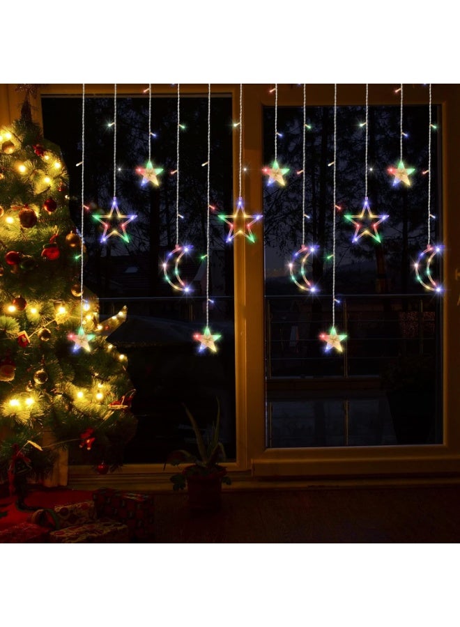 أكاليكس أضواء سلسلة الزينة، أضواء الستار التي تعمل بالبطارية، أضواء نجمة القمر بقيادة لغرفة النوم، ديكور النوم أضواء تعمل بالبطارية، أضواء وميض الديكور الداخلي في الهواء الطلق - Image 3