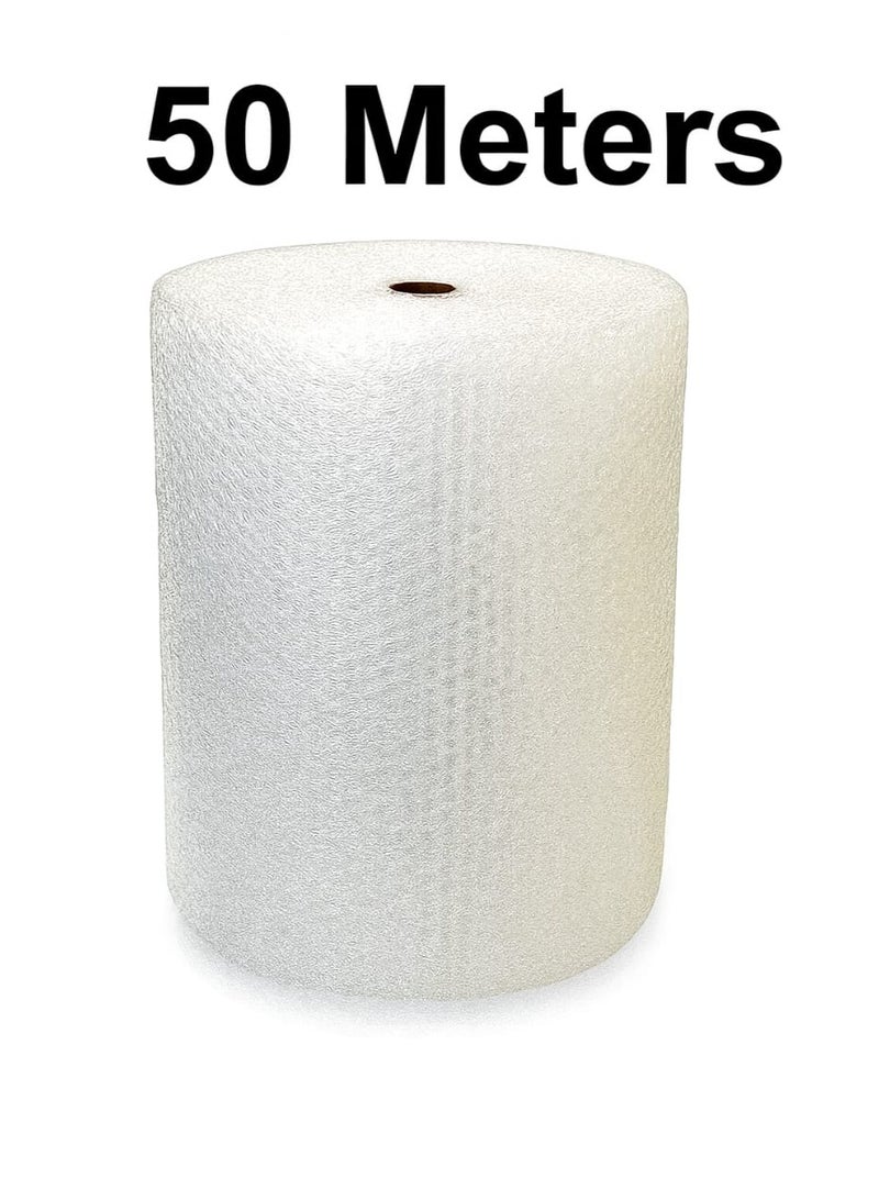 بي كيه ماكس لفافة تغليف الفقاعات الهوائية من بي كيه ماكس 50 سم × 50 متر للسلامة والختم، تغليف واقٍ ممتاز للشحن والنقل والتخزين - خفيف الوزن ومتين وممتص للصدمات (50 سم × 50 متر) - Image 1