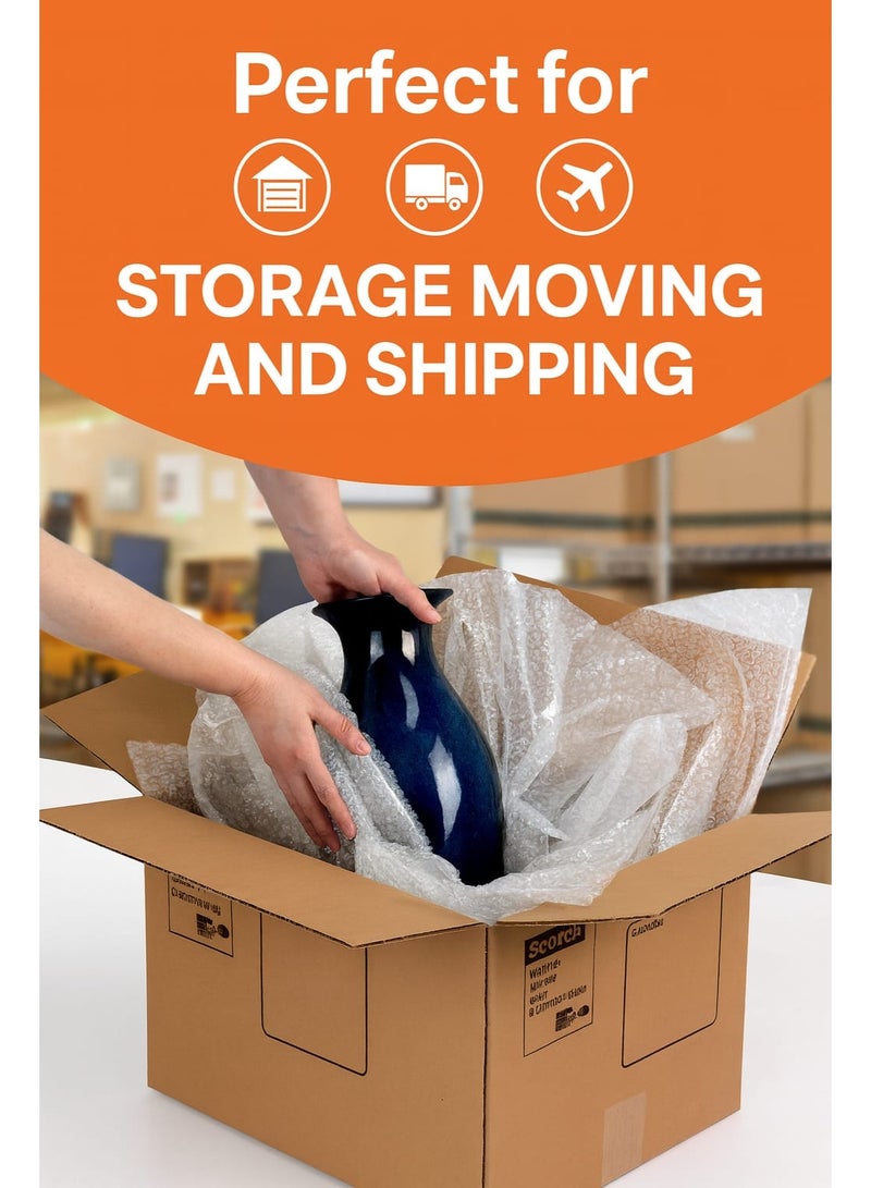 بي كيه ماكس لفافة تغليف الفقاعات الهوائية من بي كيه ماكس 50 سم × 50 متر للسلامة والختم، تغليف واقٍ ممتاز للشحن والنقل والتخزين - خفيف الوزن ومتين وممتص للصدمات (50 سم × 50 متر) - Image 2