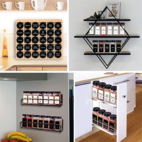 Churboro 25 Spice Jars with 547 Labels- Glass Spice Jars with Black Metal Caps, 4oz Empty Spice Containers with Shaker Lids, Funnel, Chalk Pen, Square Seasoning Bottles for Spice Rack, Drawer, Cabinet - Image 5