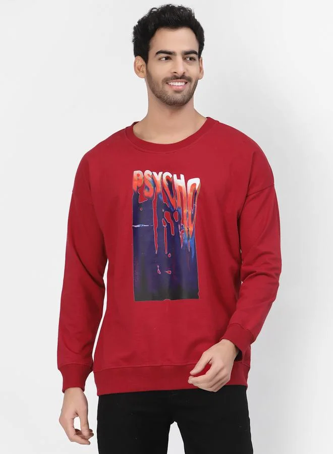 بوز سويت شيرت رجالي بطبعة جرافيك