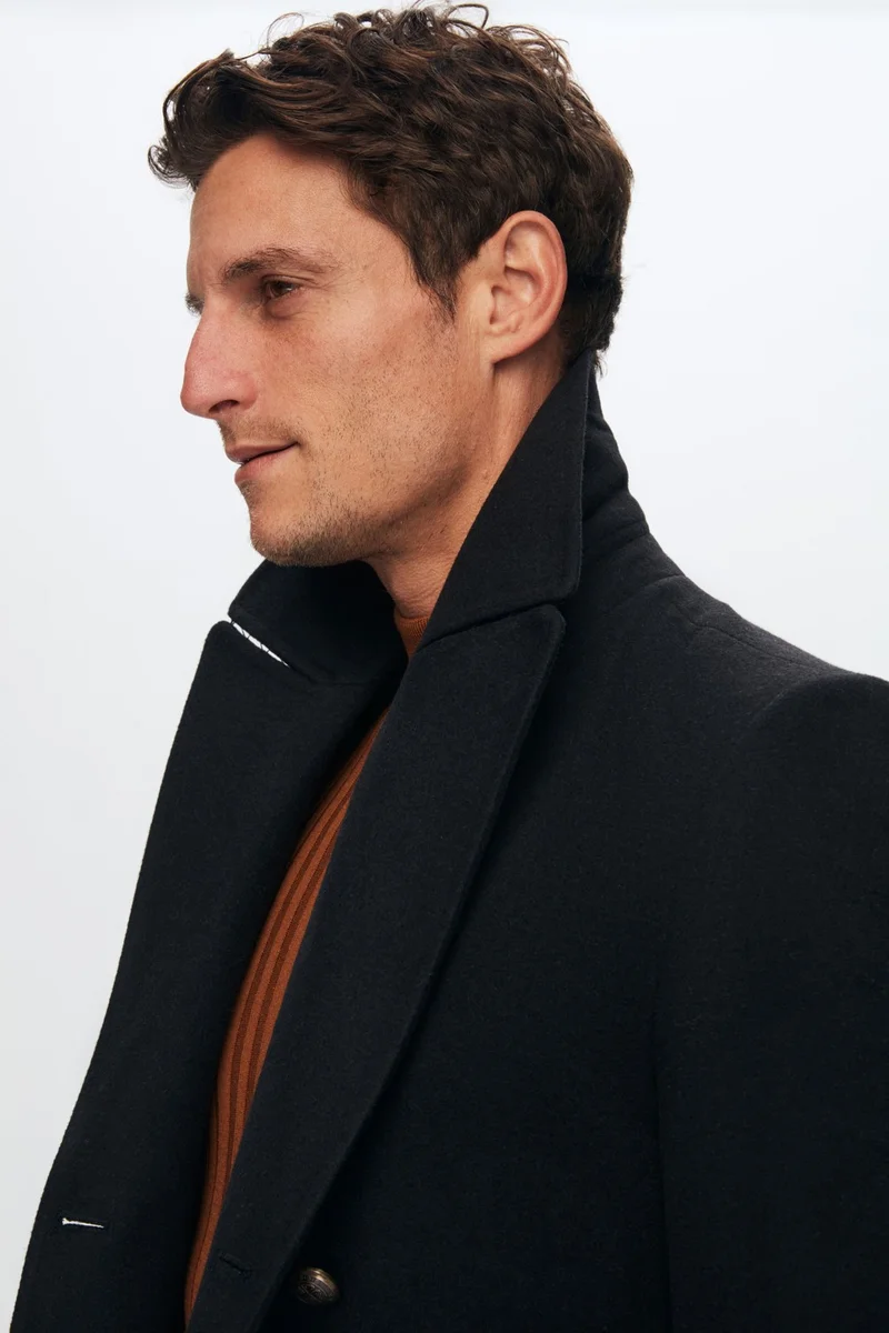 D'S DAMAT Ds Damat Regular Fit Navy Blue Sailor Metal Button Detailed Cashmere Coat 1HF08ORT10005