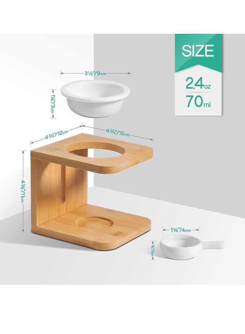 واي آند دي Wooden Essential Oil Burner, Scented Wax Melt Burner with Candle Holder, Aroma Diffuser Tea light Warmer Yoga Spa Home Bedroom Decor Gift - Image 2