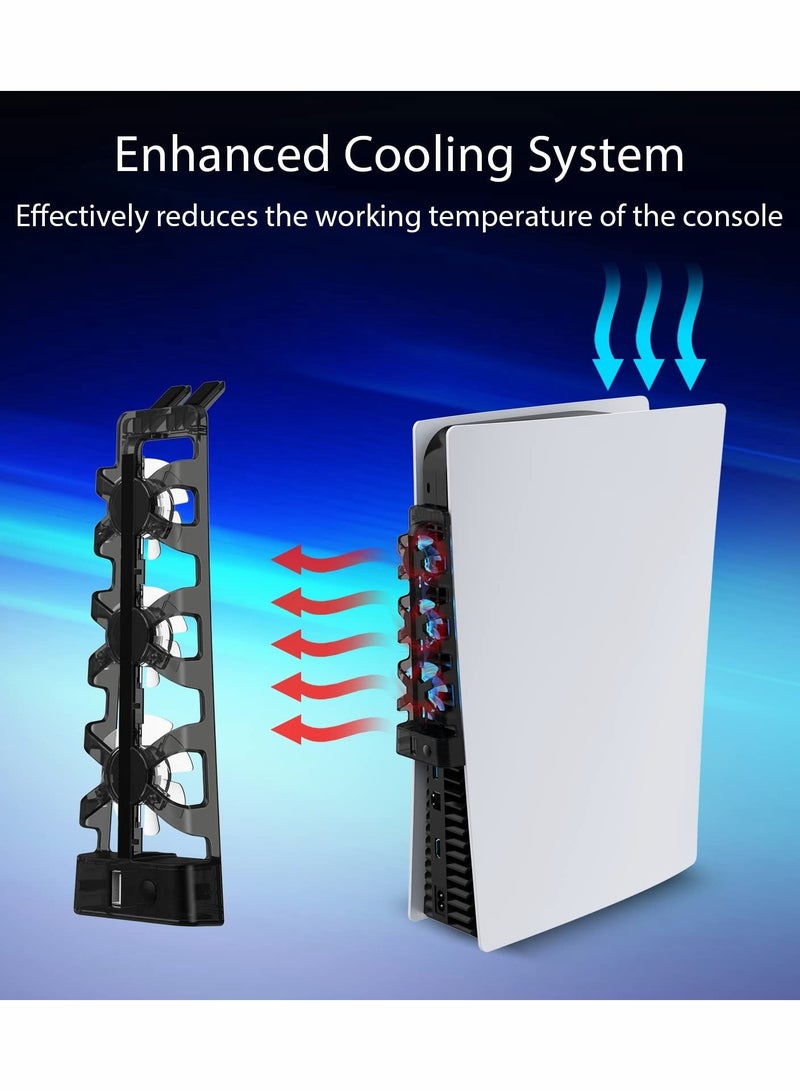 Loquat Cooling Fan with LED Light for PS5 Accessories, Horizontal Compatible Both Disc and Digital Editions - Image 3