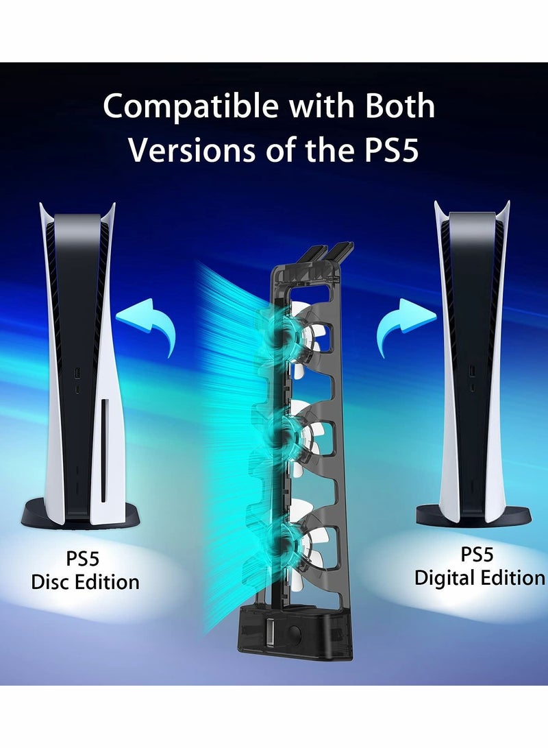 Loquat Cooling Fan with LED Light for PS5 Accessories, Horizontal Compatible Both Disc and Digital Editions - Image 4
