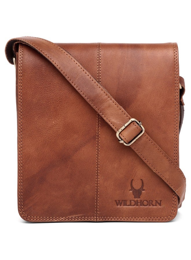 WildHorn Genuine Leather Sling Bag for Men | Minimalist, Spacious & Durable | Flap Closure | Adjustable Strap | 1-Year Warranty - Image 2