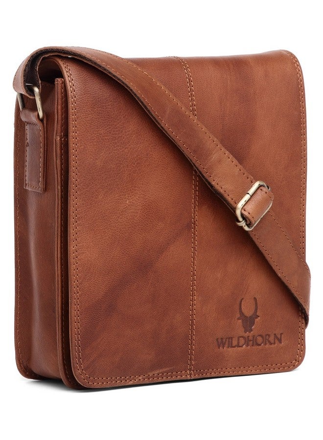 WildHorn Genuine Leather Sling Bag for Men | Minimalist, Spacious & Durable | Flap Closure | Adjustable Strap | 1-Year Warranty - Image 1