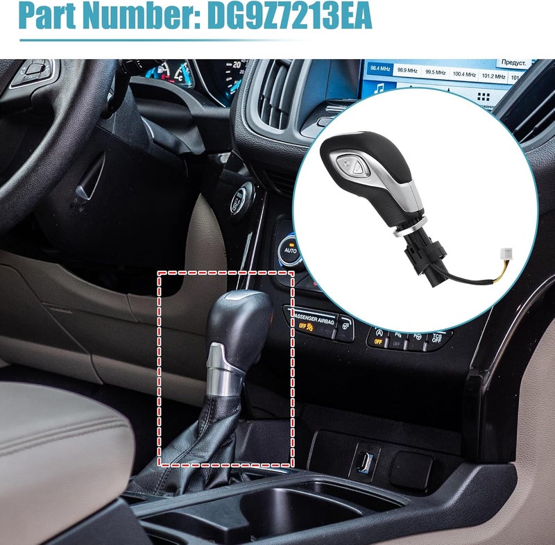 uxcell Automatic Gear Shift Knob Handle with Button for Ford Escape 2013-2016 No.DG9Z7213EA - Image 2