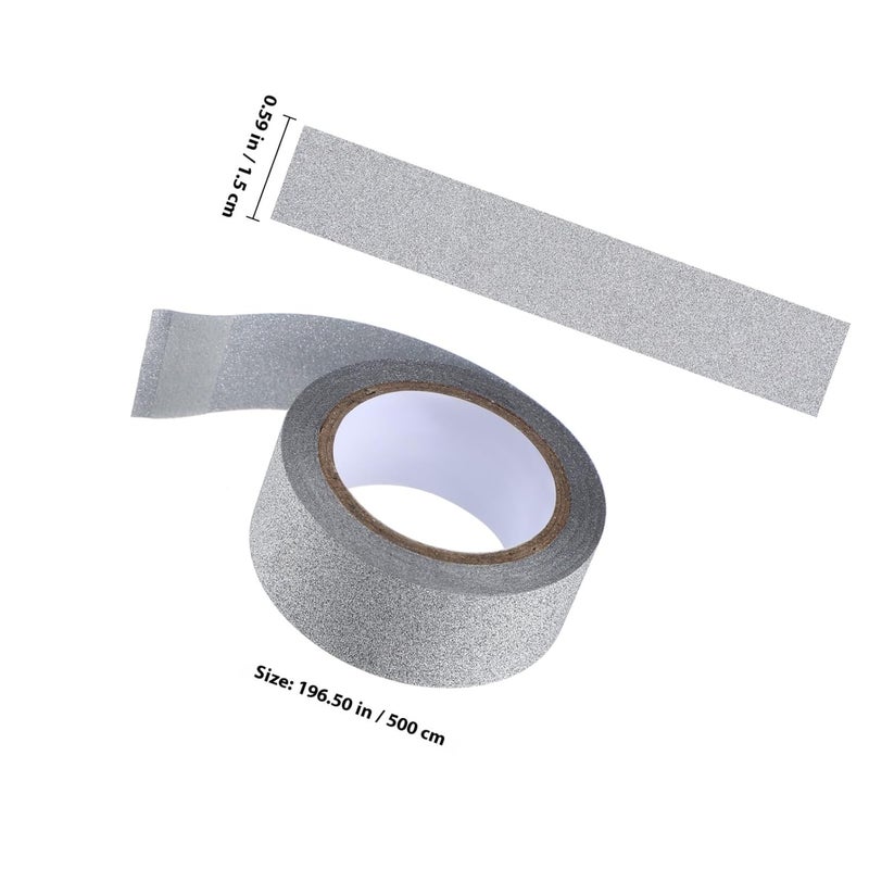 20 Rolls Silver Glitter Paper Tape Set for DIY Crafts and Scrapbooking, Decorative Washi Tape for Packaging, Journaling, and Arts Projects - Image 2