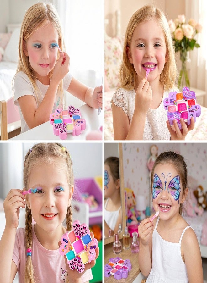 Cleboen Kids Makeup Kit for Girls, 12Pcs Washable Toy Cosmetics Set with Eyeshadow Lip Gloss Brushes, Water-Based Play Makeup for Ages 3+, Birthday Party Dress Up Gift Sleepover Party Favors Toy - Image 5
