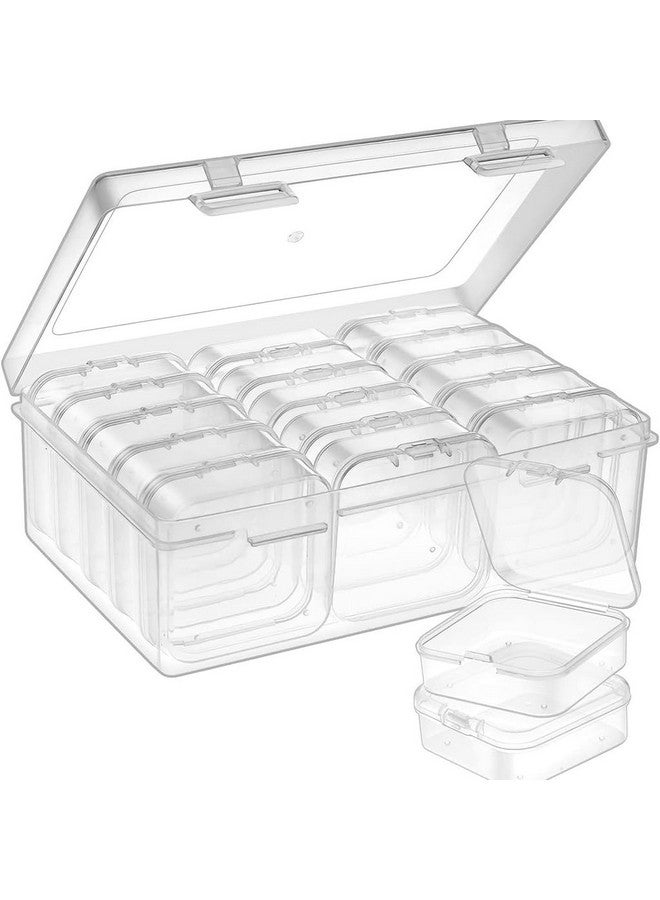 SUPVOX Supvox® 15 Pcs Transparent Jewelry Organizer Box Set, Plastic Storage Cases for Earrings, Ear Studs, Rings, Necklace, Multi Purpose Small Storage Case for DIY Crafting, Beading, Diamond Painting  - Image 1