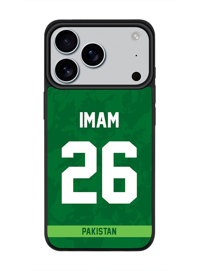 Stylizedd iPhone 17 Pro Case, [Compatible with MagSafe] Slim Magnetic cover Phone Case iPhone 17 Pro -Pakistan ImamulHaq, Jersey No 26 - Image 1