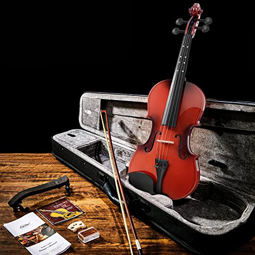 Eastar 1/2 Violin Set for Beginners, Half Size Fiddle with Hard Case, Rosin, Shoulder Rest, Bow, and Extra Strings (Imprinted Finger Guide on Fingerboard), EVA-2 - Image 3