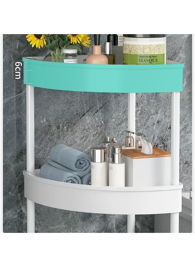 Shower Caddy Corner Shelves, Bathroom Shelving Unit Cart with Wheel, Plastic Shower Caddy Organizer Shelf for Bathroom, Kitchen, Laundry (4-Tier)  - Image 4
