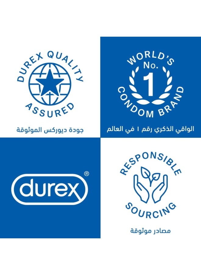 إيروريكس واقيات ذكرية Durex Extended Pleasure، عبوة من 12 قطعة، مُزلقة مُحسّنة لأداء يدوم طويلًا وراحة قصوى - Image 4
