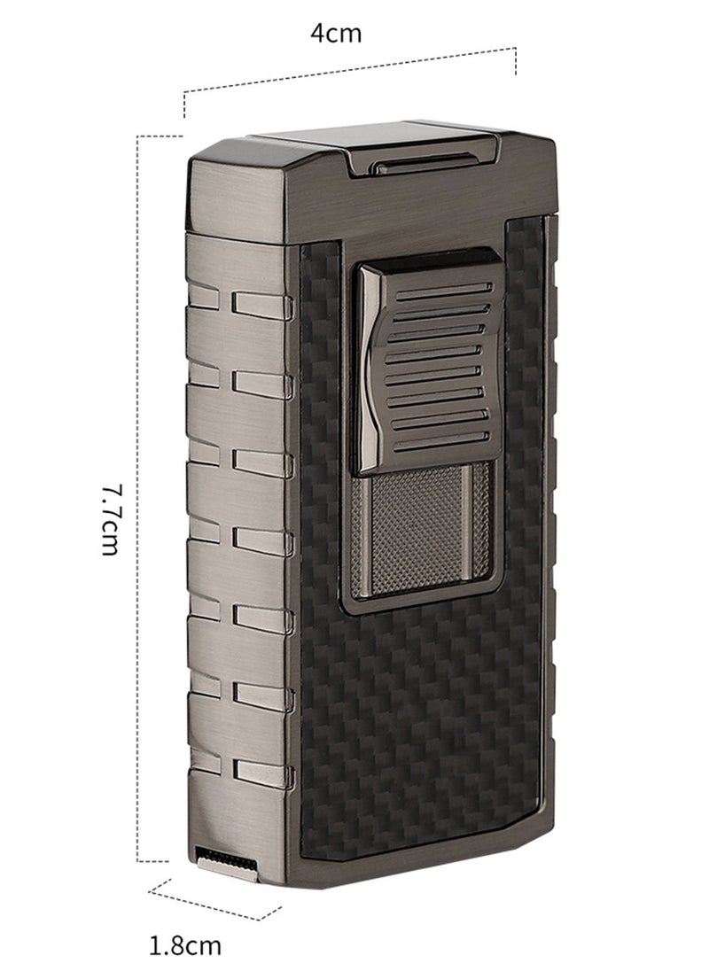 Generic - Windproof Lighter, Double Flame Torch Jet Red Flame Refillable Butane Gas Metal Lighter with Punch (without butane gas) - Image 1