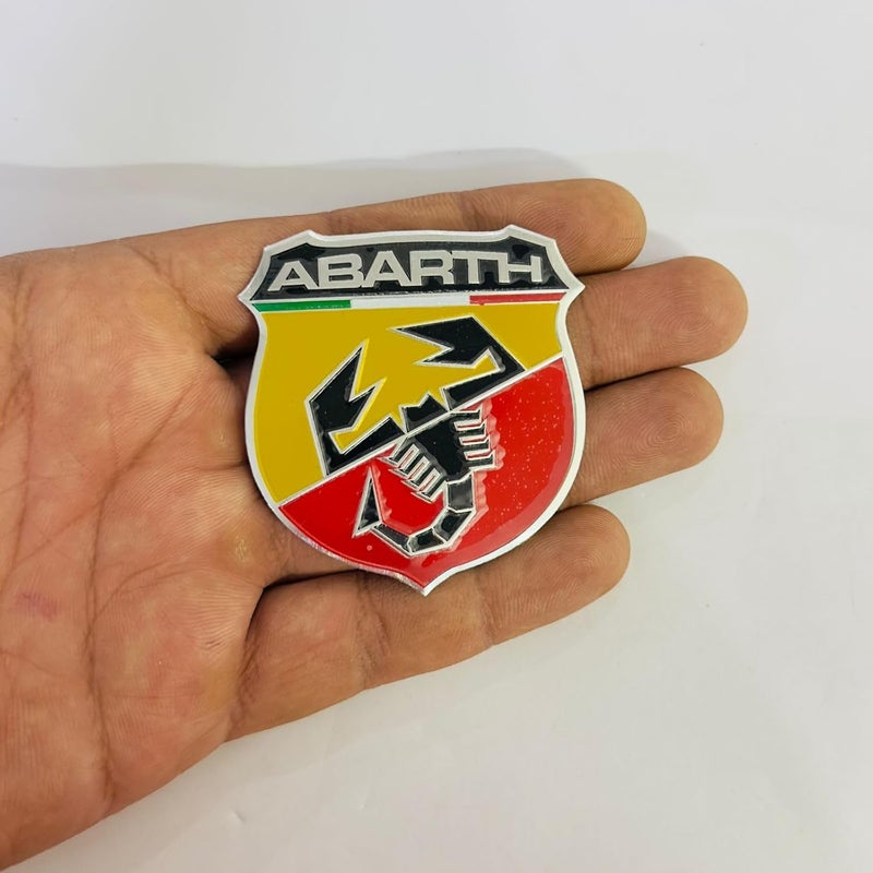 AUTO MT Abarth Sticker 6cmx5.6cm Metal Emblem Self Adhesive Badge CAR 3D Metal Logo Emblem 3D Badge Auto Racing Sport Sticker Decal-1Piece - Image 1
