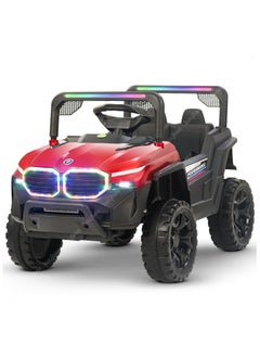 BAYBEE Baybee Fury Battery Operated Jeep for Kids Rechargeable Battery Car for Kids with Music Led Light Ride On Kids Car Jeep Racing Baby Big Car Electric Car for Kids Childrens Boy Girl Red  - Image 1