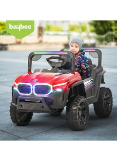 BAYBEE Baybee Fury Battery Operated Jeep for Kids Rechargeable Battery Car for Kids with Music Led Light Ride On Kids Car Jeep Racing Baby Big Car Electric Car for Kids Childrens Boy Girl Red  - Image 2