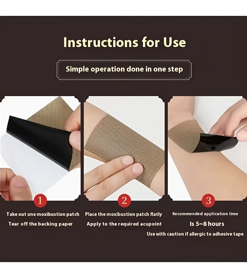 200 Pcs Ginger And Mugwort Moxibustion Patches For Neck Knees Joints Whole Body Unisex Warm Pain Relief Therapy - Image 5