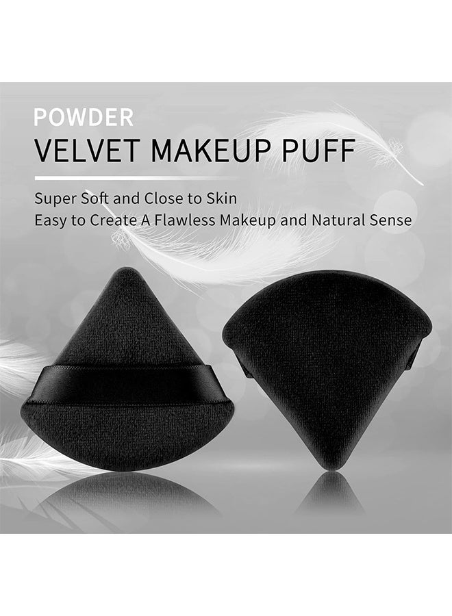 Generic 3 Pcs  Triangle Powder Puff for Face Powder, Soft Plush Setting Powder Puff, Velour Cosmetic Foundation Blender Sponge Beauty Makeup Tools (Black)  - Image 4