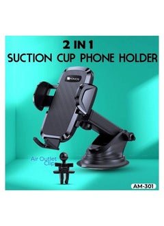 Admos ADMOS AM301 2 in 1 Multi Stand Car Mobile Holder Fits On Dashboard Windshield AC Vent Suction Cup Phone Holder  - Image 4