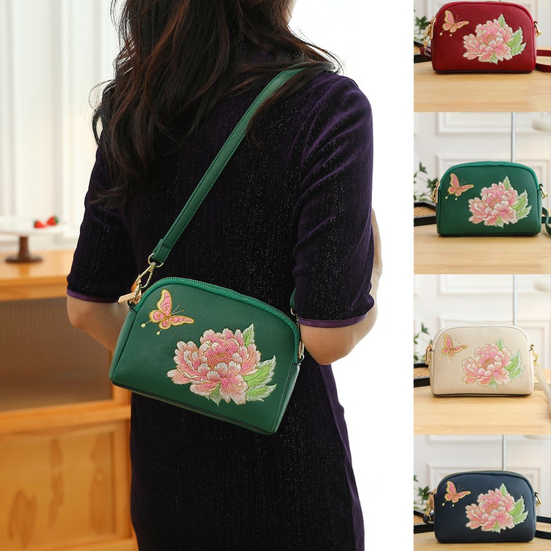 Embroidered Women'S Bag New Chinese Style Double Layer Mobile Phone Bag Women'S Shoulder Bag Fashionable Clutch Bag Crossbody Bag - Image 2