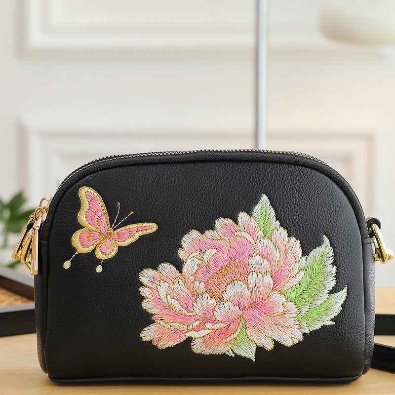 Embroidered Women'S Bag New Chinese Style Double Layer Mobile Phone Bag Women'S Shoulder Bag Fashionable Clutch Bag Crossbody Bag - Image 5