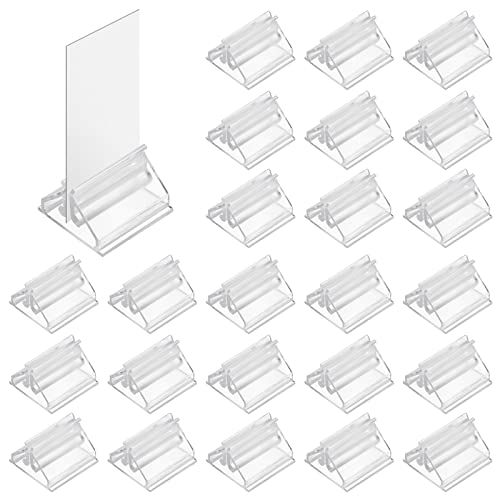 Aster 24 PCS Acrylic Place Card HoldersClear Game Card Stands Small Wedding Table Place Cards Holder Table Sign Stands for Wedding Cards PhotosMemosPictures Display 075075 in - Image 1
