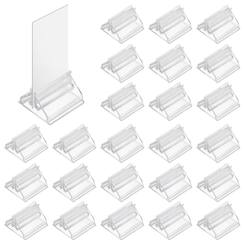 Aster 24 PCS Acrylic Place Card HoldersClear Game Card Stands Small Wedding Table Place Cards Holder Table Sign Stands for Wedding Cards PhotosMemosPictures Display 075075 in - Image 2