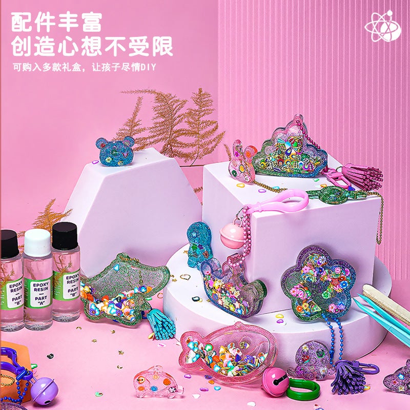 Resin Crystal Epoxy Girl Handmade Diy Material Package Creative Keychain Pendant Children'S Toys - Image 2