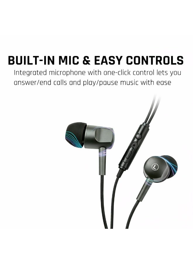 HAMZONE Wired Headphones with Mic, Hi-Fi Stereo Sound, Deep Bass, Noise Isolation, 3.5mm Jack, 1.2m Cable, In-Line Control, Compatible with Android, Laptop & Tablets - Image 3