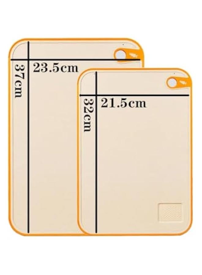 HOOKOR Cutting Board for Kitchen,Wheat Straw Cutting Board Set of 2,Easy Grip Handle,Thick Chopping Board for Meat,Veggy,Fruit,Food Cutting Tool Kitchen Cook Supplies,Strap Hole Easy Hanging,Green - Image 2