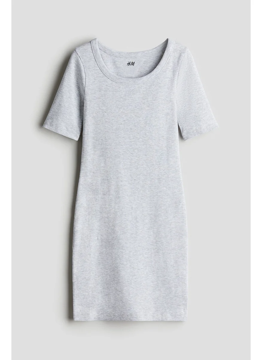 اتش اند ام Ribbed Cotton Dress
