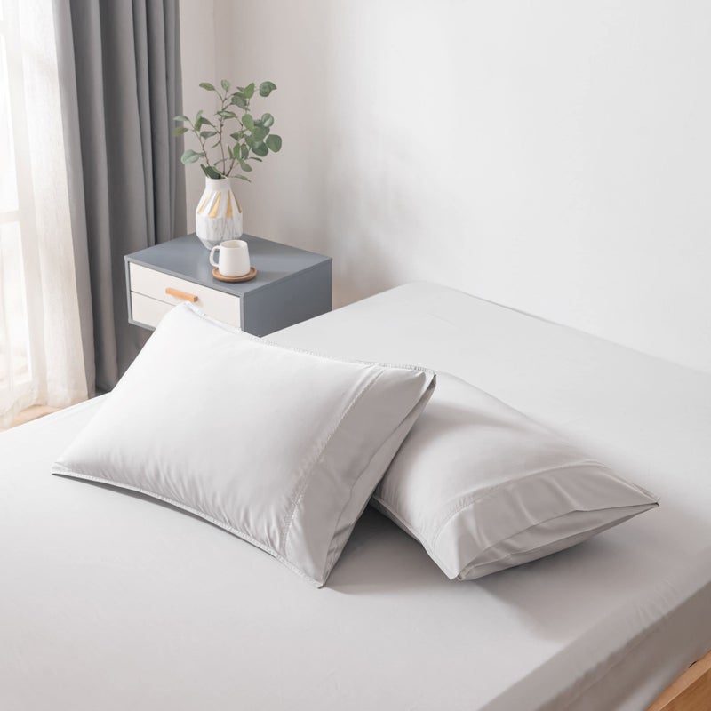 BC BELLA COTERIE Bella Coterie Luxury Bamboo Viscose Standard Size Pillowcase Set 100 Organically Grown Ultra Soft Cooling 2 Pcs Grey Mist - Image 2
