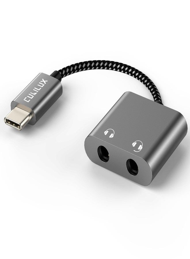 Cubilux USB C Double Headphone Splitter, Type C to Dual 3.5mm Jacks Audio Sharing Adapter Compatible with iPhone 15+/15, iPhone 15 Pro Max, iPad 10 iPad Pro, iPad Air 5/4 iPad Mini 6 and More - Image 1