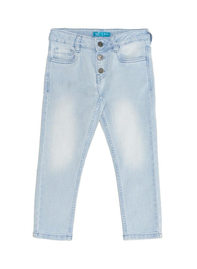 YU by Pantaloons Girl's Regular Fit Jeans (110150367009_Light Blue - Image 1