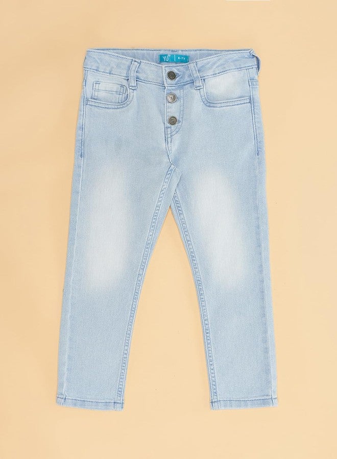 YU by Pantaloons Girl's Regular Fit Jeans (110150367009_Light Blue - Image 4
