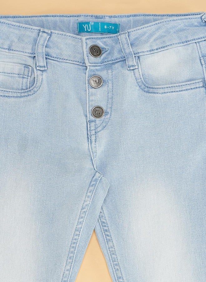 YU by Pantaloons Girl's Regular Fit Jeans (110150367009_Light Blue - Image 3