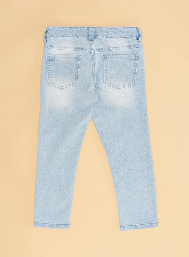 YU by Pantaloons Girl's Regular Fit Jeans (110150367009_Light Blue - Image 5