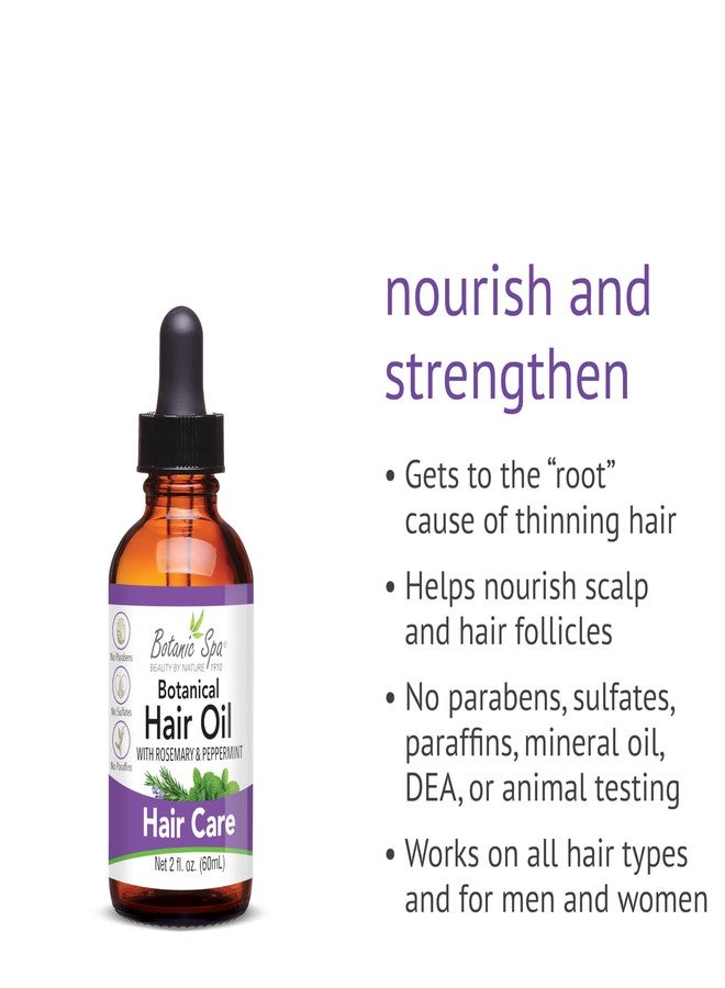 Botanic Spa Botanical Hair Oil with Rosemary and Peppermint - Nourish and Strengthen 2 fl. oz. - Image 3